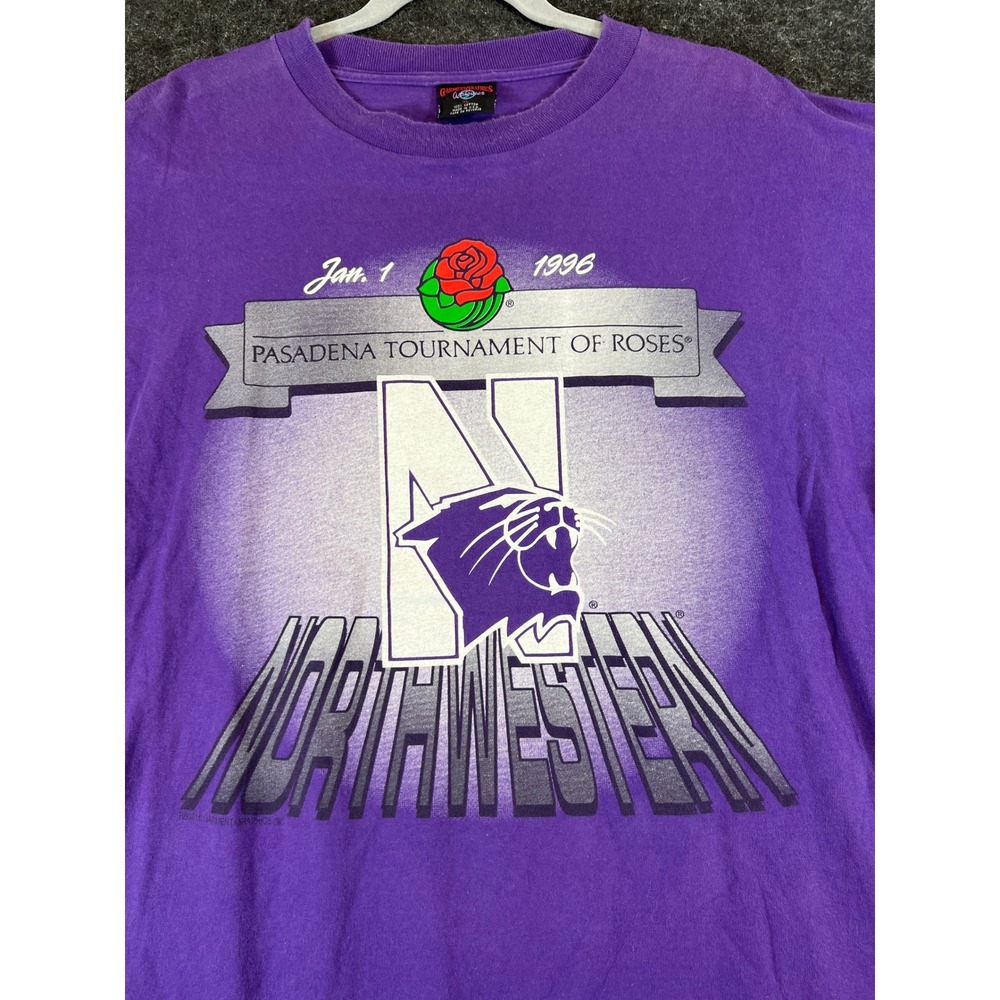 Vintage 90s Northwestern Wildcats 90s Rose Bowl T-Shirt Purple XL Made in USA